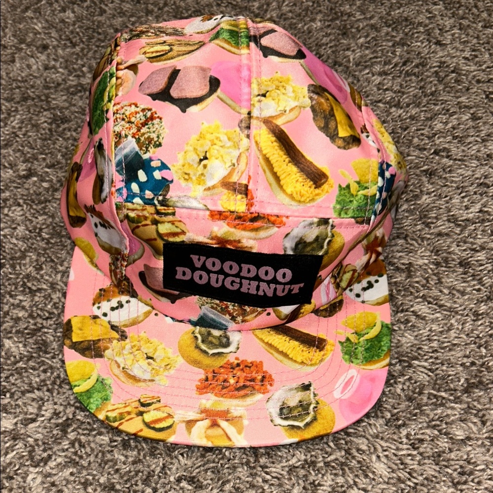 Voodoo Doughnut Pink Box Food Print 5 Panel Snapback Hat